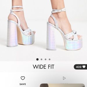 Size 10 wide irridescent block platforms never worn!